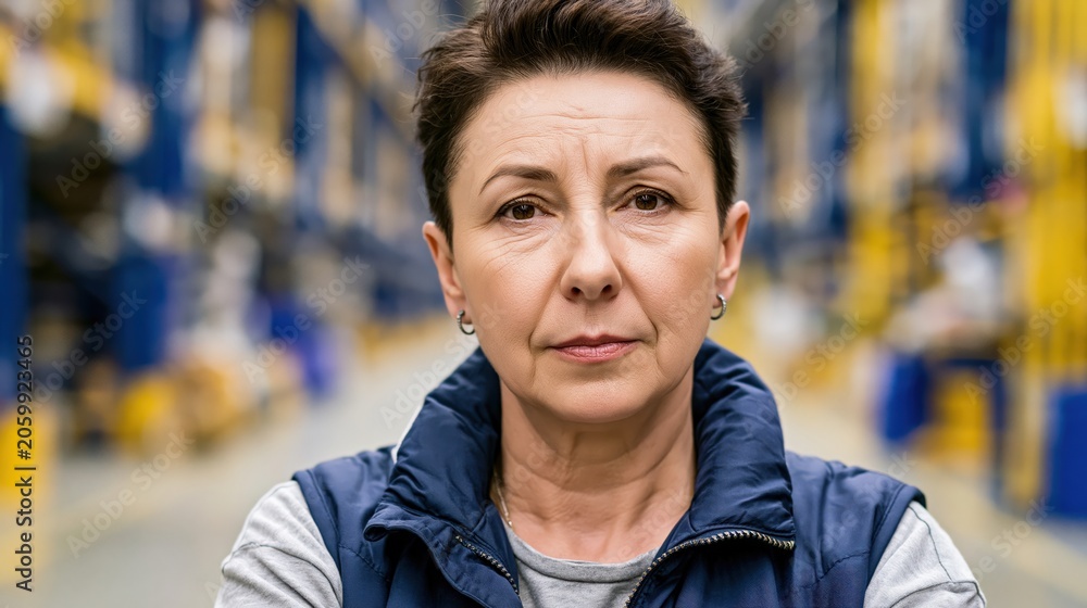 Fototapeta premium Paycheck Stress Middle Aged Polish Woman Quiet Worry