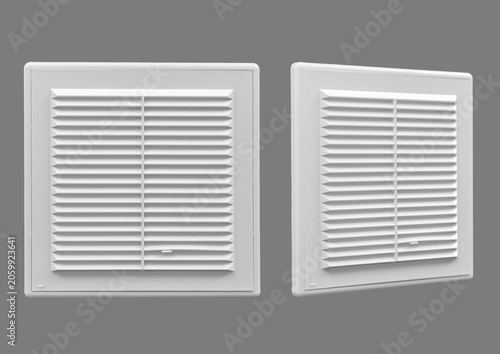 Принти на полотні White ventilation grate on a gray background