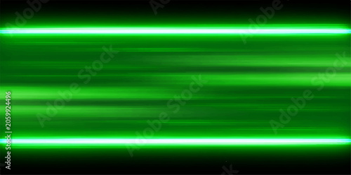 Valokuva Abstract vibrant green light trails streaking across a dark background, evoking a sense of speed and futuristic energy