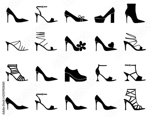 set of female shoes