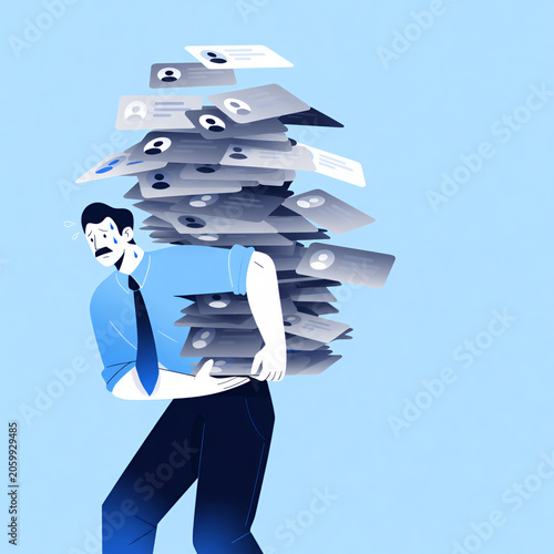 Businessman with a bag of bank credit cards