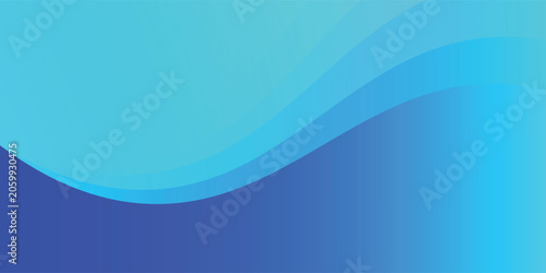 Canvas Print Abstract cyan and blue background featuring smooth fluid wave layers, dynamic curved gradients, and ample text copy space
