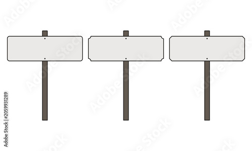 Hollow Long Rectangle Cut Brown Signposts