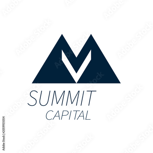 Dual Peak Symmetry Mark Logo – Geometric Mountain & Modern Brand Identity