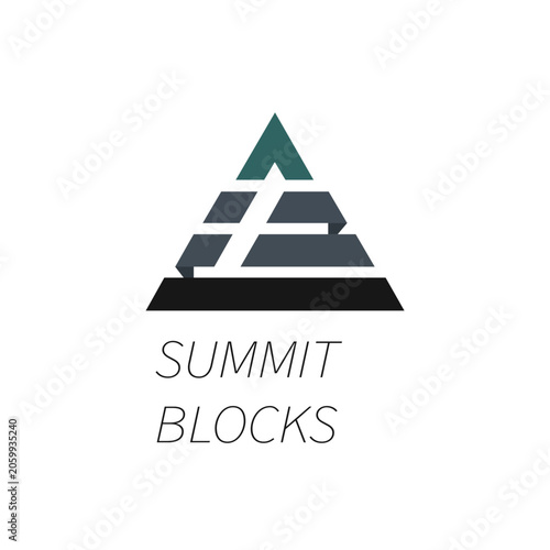 Summit Block Logo – Geometric Peak & Modern Business Brand Identity