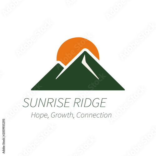 Sunrise Over Ridge Icon – Nature Growth & Outdoor Brand Identity