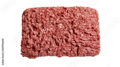 Φωτογραφία Raw ground beef with visible fat marbling