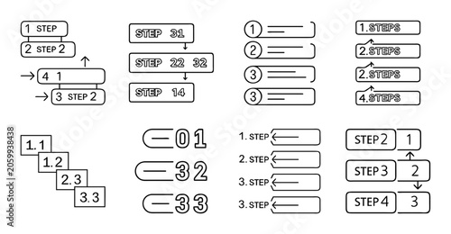 Flat icons set of office and communication tools - Minimalist flat icons showing office supplies, communication devices, and digital tools in a clean style.