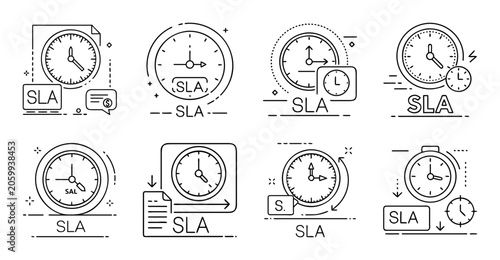Set of traffic sign icons with speed limits - Colorful vector icons showing various speed limit signs for traffic control and road safety.