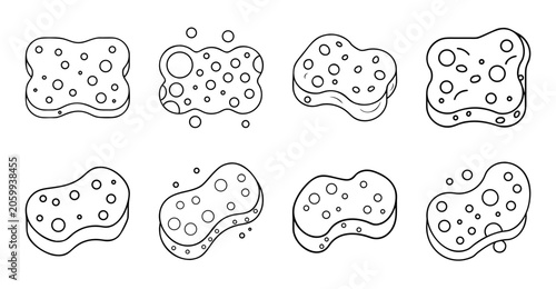 Simple abstract cell division illustration - Minimalistic vector cells showing stages of division and mitosis process in clean line art style.