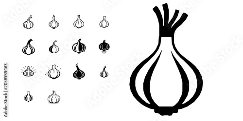Garlic Bulb Icon Minimal Flat Vector UI Design Pack