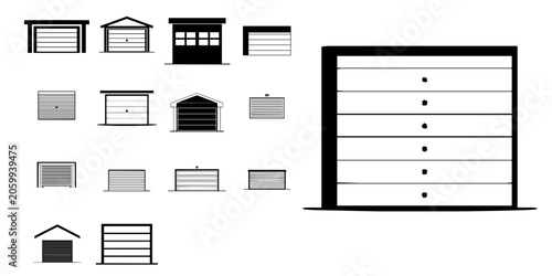 Garage Door Icon Minimal Flat Vector UI Design Pack