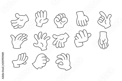 set of hand gestures