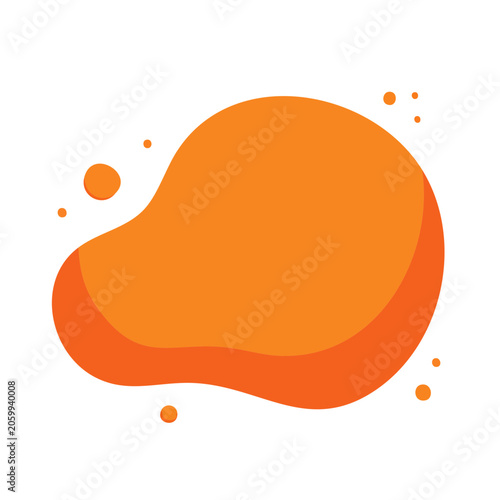 Orange abstract blob icon on white background