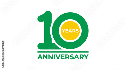 Bild auf Leinwand Ten year anniversary logo design.