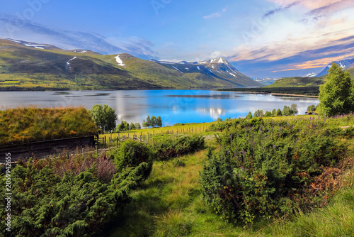 Summer at the lake Gjevillvatnet, Norway