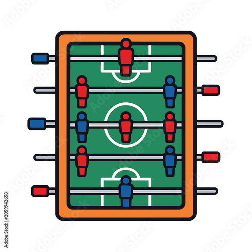 Foosball Table board top view illustration
