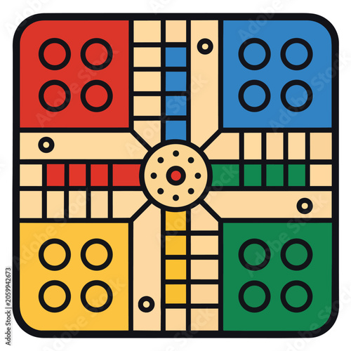 Ludo Board Game layout illustration
