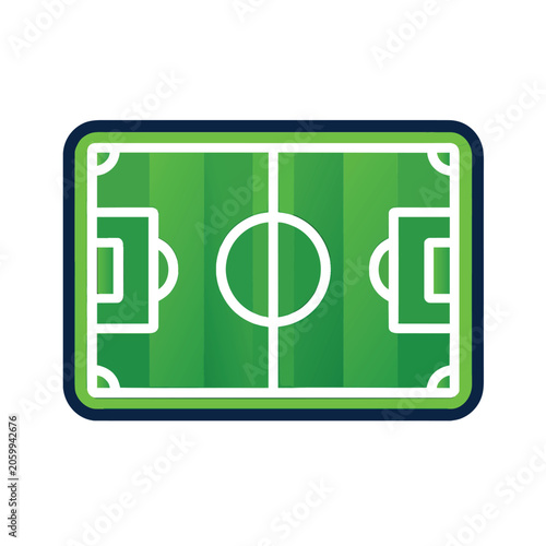 Soccer Field Icon - Green Grass and White Lines
