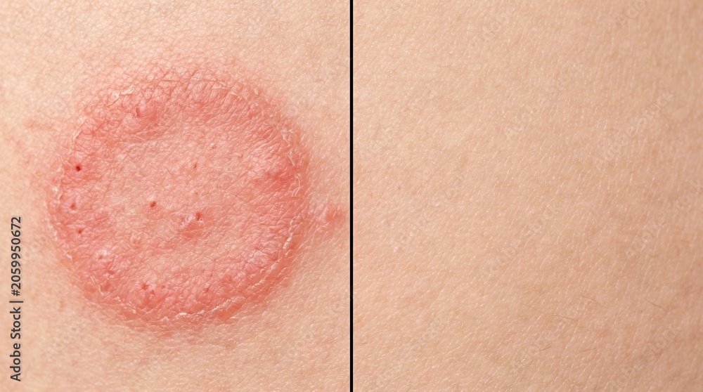 Fototapeta premium Ringworm Tinea Corporis Fungal Skin Infection Treatment Result