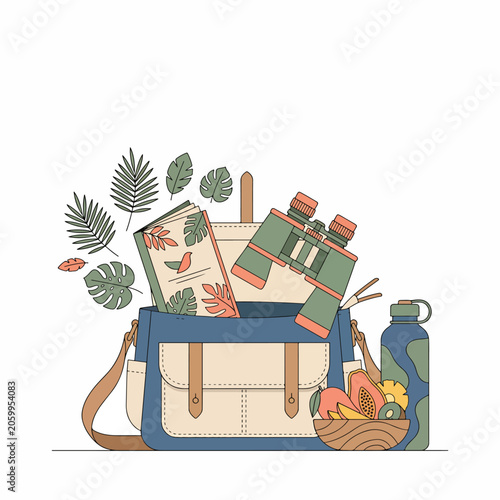 Schilderij op canvas Picnic basket with food and drink 4.
