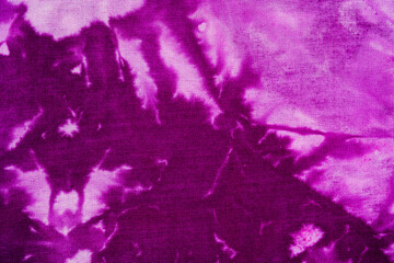 Close up of purple tie dye fabric texture