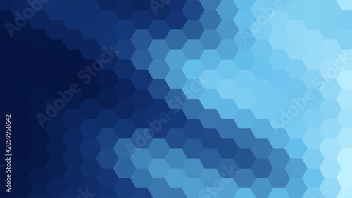 Foto Abstract Blue Hexagonal Fluid Mesh Pattern Vector Background with Shimmering Wat