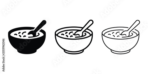 Obraz na płótnie Baby cereal icon silhouette vector, bold outline and line art design
