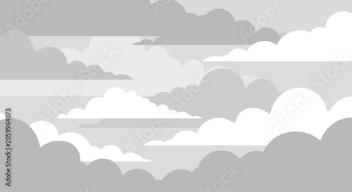 Photos A digital illustration of gray and white clouds