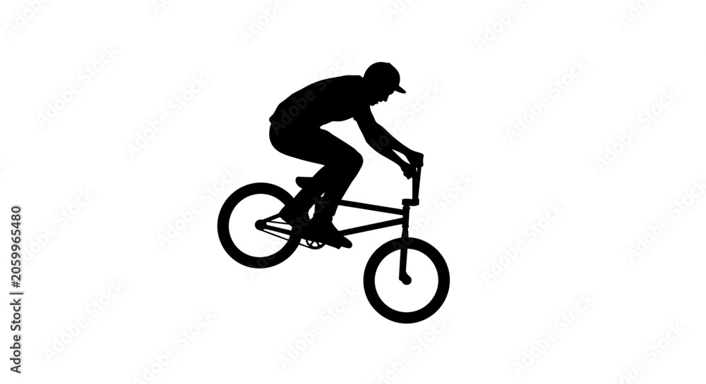 Fototapeta premium Man Riding a Bicycle Silhouette 1.