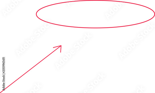 Handdrawn arrow pointing to an empty oval shape