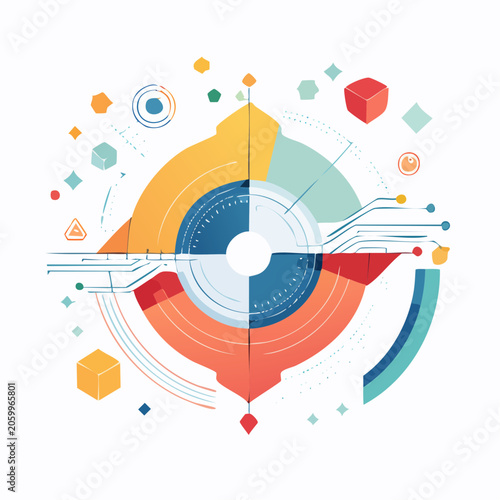 Abstract Geometric Digital Technology and Data Visualization