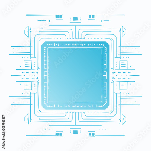 Abstract Microchip Circuit Board Design