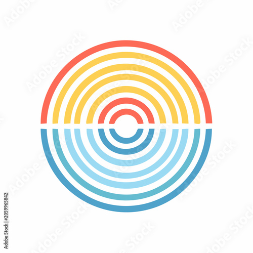 Abstract Rainbow and Water Reflection Logo