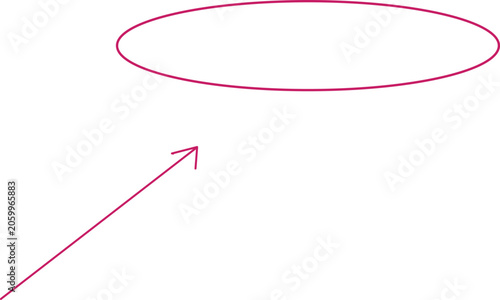 A purple oval shape with an arrow pointing towards it