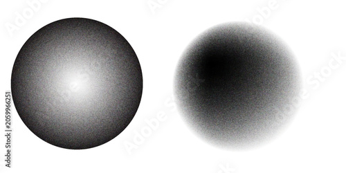 Noise grain circles, pointillism black gradient pattern of vector grainy abstract dots. Grainy noise sphere circles or spots with dotwork stipple halftone effect for tattoo