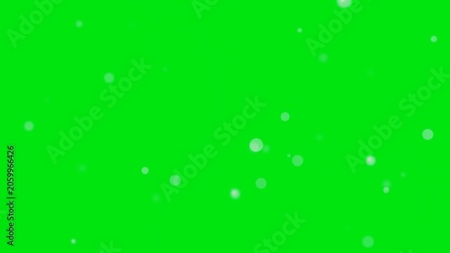 White Bokeh Particles Floating on Green Screen Background