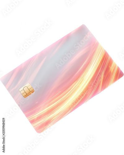 Elegant Abstract Design Credit Card with Soft Light Effects and Golden Chip