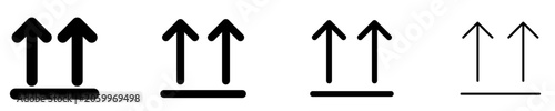 Canvastavla Set of this side up icons, symbols for logistics, transportation rules, correct orientation, and careful handling