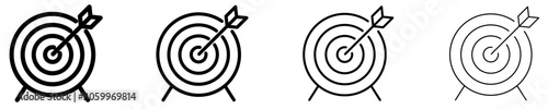 Obraz na płótnie Set of target with arrow icons, symbols for goal, strategy, achievement, success, and accuracy