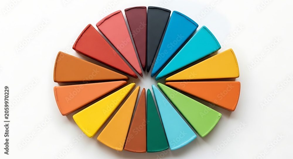 Fototapeta premium Colorful paint swatches arranged in a circle
