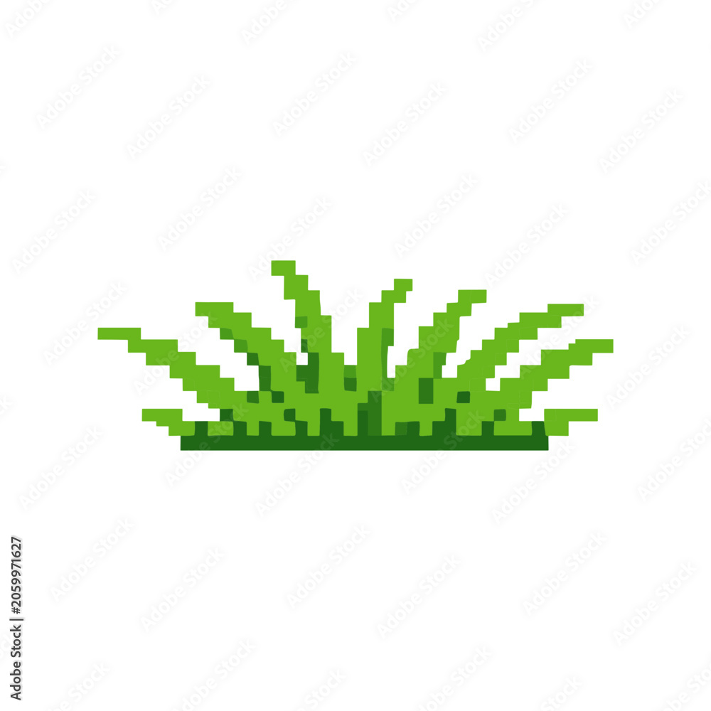 Fototapeta premium Pixel Art Green Grass