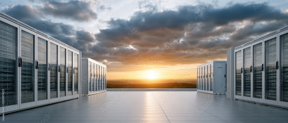 Obraz premium Minimal balcony corridor with mountain landscape view, modern architecture and travel lifestyle concept.