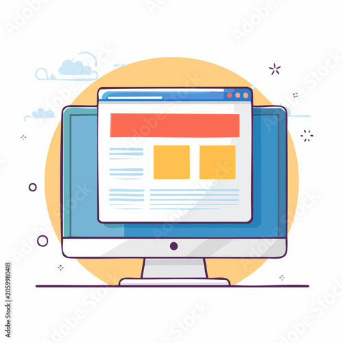 Computer Screen Displaying Website Interface