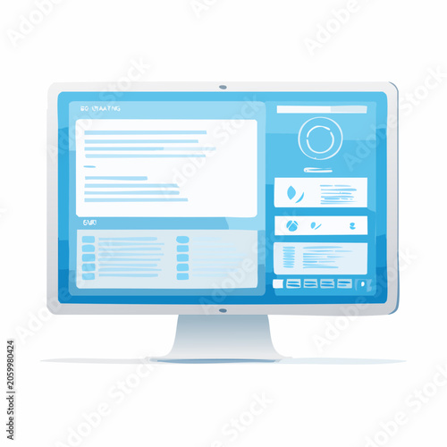 Computer Monitor Displaying Data and Charts