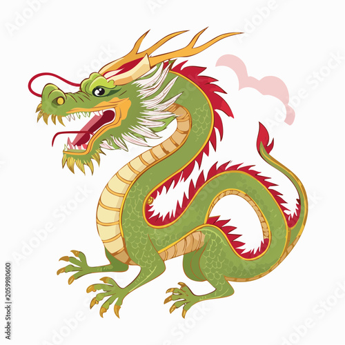 Green Chinese Dragon Illustration