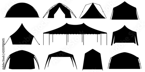 фотографія Dome and Cabin Tent Symbol Pack for Recreation Design pack featuring dome, cabin