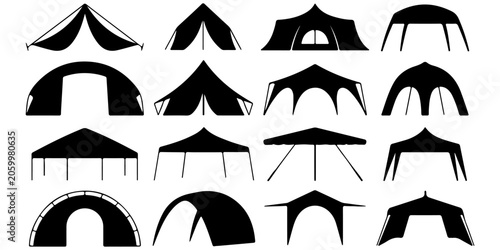 Foto Dome and Cabin Tent Symbol Pack for Recreation Design pack featuring dome, cabin