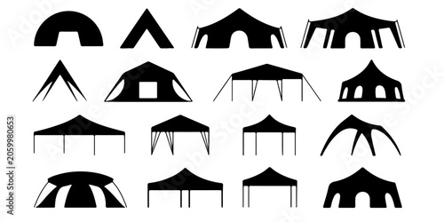 Tableau sur toile Dome and Cabin Tent Symbol Pack for Recreation Design pack featuring dome, cabin