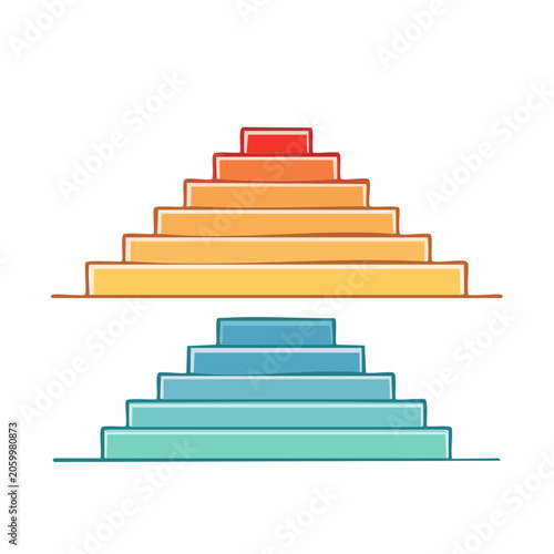 Two Colorful Staircase Infographic Elements